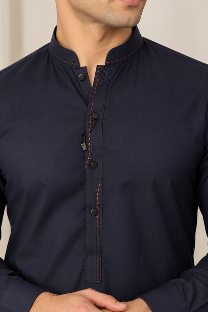 Wash & Wear Shalwar kameez ( Galaxy Navy Blue )